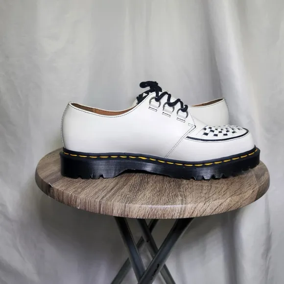 Dr. Martens Ramsey Smooth Leather Creepers White Oxfords Shoes 11L 10M