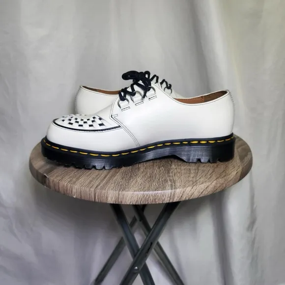 Dr. Martens Ramsey Smooth Leather Creepers White Oxfords Shoes 11L 10M