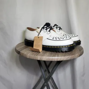 Dr. Martens Ramsey Smooth Leather Creepers White Oxfords Shoes 11L 10M