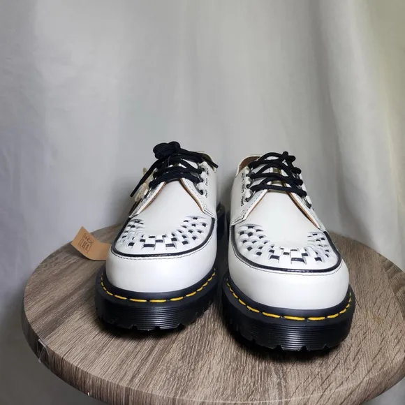 Dr. Martens Ramsey Smooth Leather Creepers White Oxfords Shoes 11L 10M