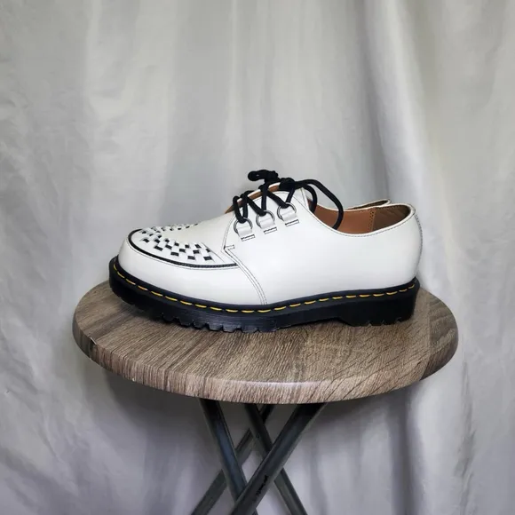 Dr. Martens Ramsey Smooth Leather Creepers White Oxfords Shoes 11L 10M