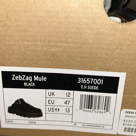 Dr. Martens Zebzag Premium Suede Platform Mule