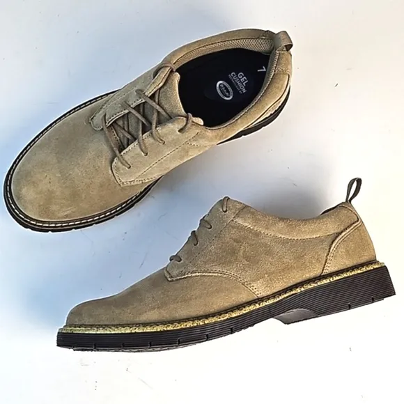 Dr. Scholl's Advanced Comfort Tan Suede Leather Lace Up Gel Cushion Oxford Shoe