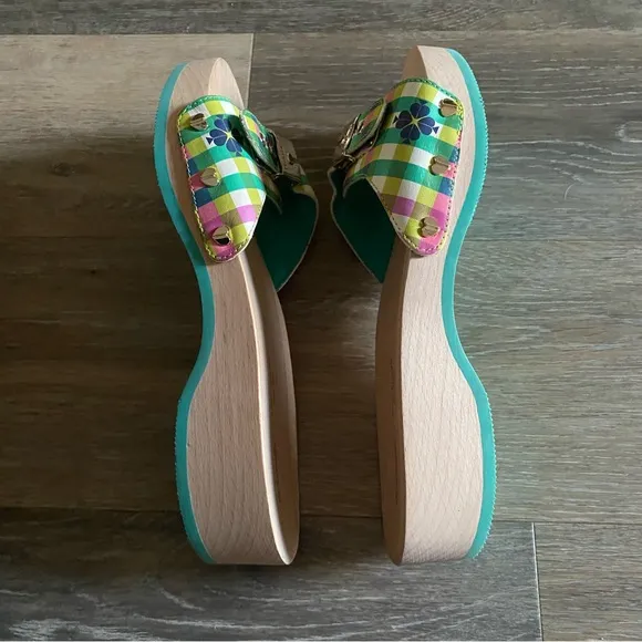 Dr Scholls Kate Spade New York Clogs Size 8M Bella Plaid Slides Sandals