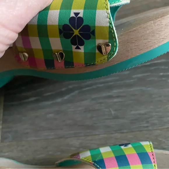 Dr Scholls Kate Spade New York Clogs Size 8M Bella Plaid Slides Sandals