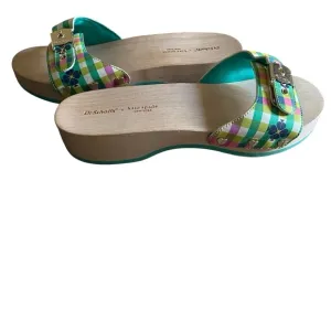 Dr Scholls Kate Spade New York Clogs Size 8M Bella Plaid Slides Sandals