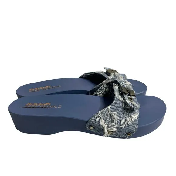 Dr. Scholl's X Free People Original Clogs Sandal Denim Blue Fabric Size 9