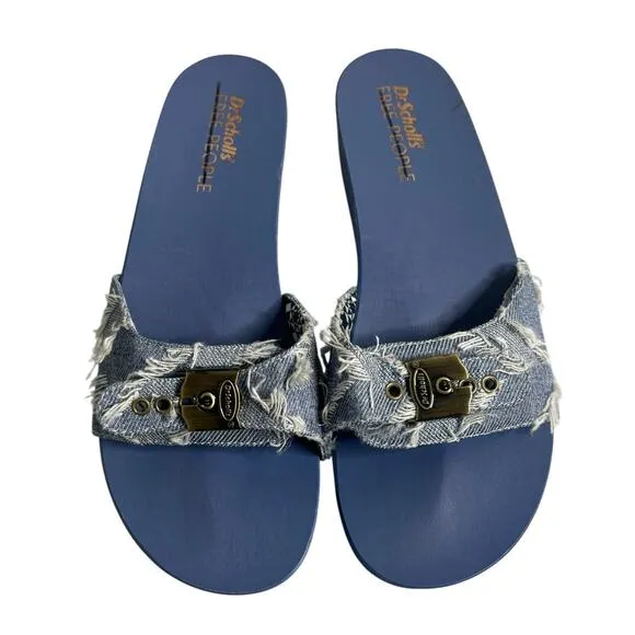 Dr. Scholl's X Free People Original Clogs Sandal Denim Blue Fabric Size 9