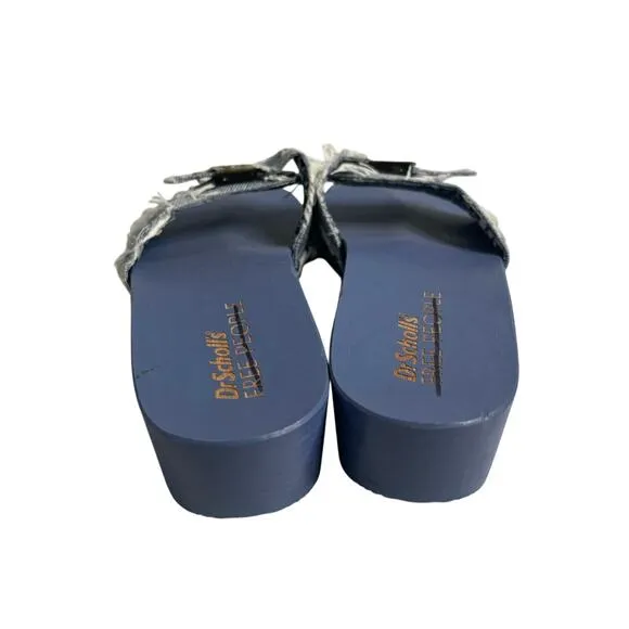 Dr. Scholl's X Free People Original Clogs Sandal Denim Blue Fabric Size 9