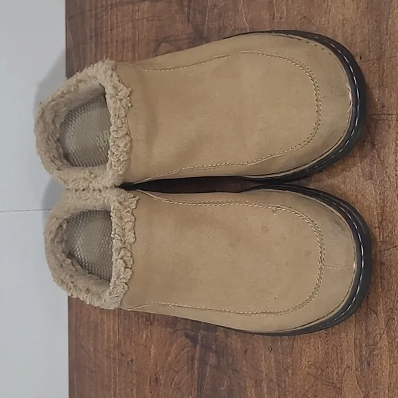 DREW Palmer Clog Brown Microsuede Slipper Clogs Men's sz 10.5