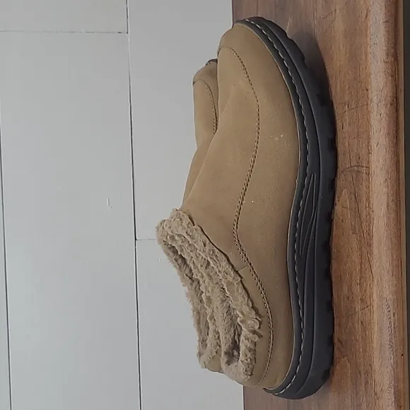 DREW Palmer Clog Brown Microsuede Slipper Clogs Men's sz 10.5