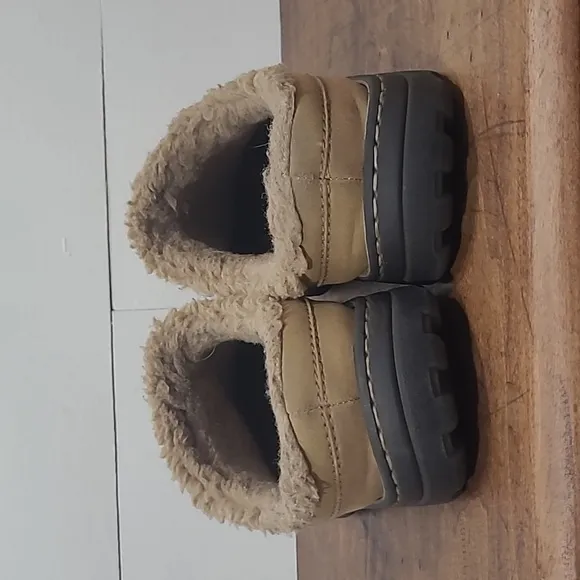 DREW Palmer Clog Brown Microsuede Slipper Clogs Men's sz 10.5