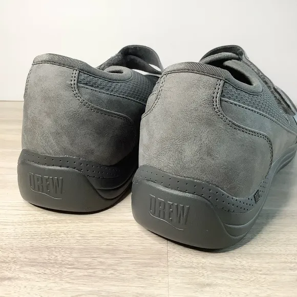 DREW Womens WIDE WIDTH Aster Gray Sneaker Shoe Adjustable Comfort NEW