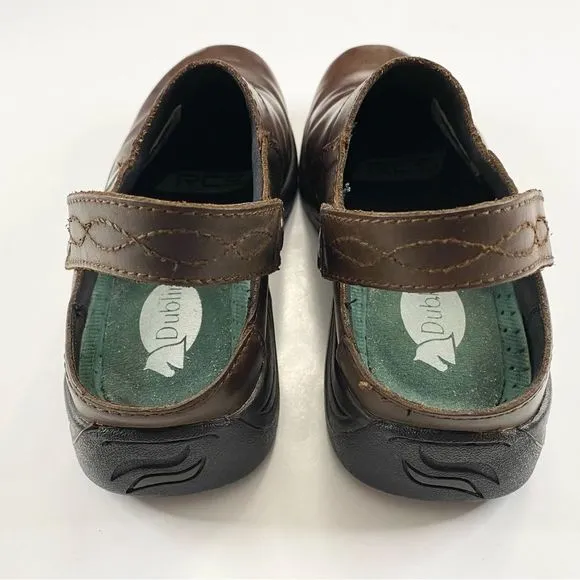Dublin Riding Clogs Brown Leather Sz 7 Strap Equestrian Mules Slip On Comfort