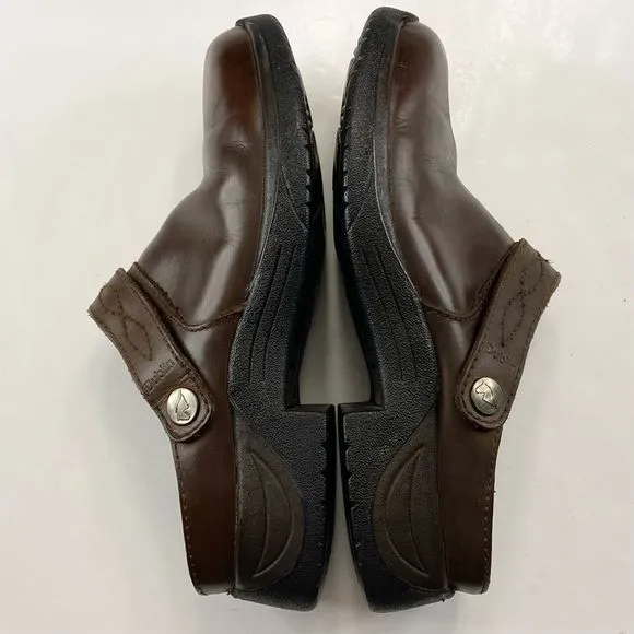 Dublin Riding Clogs Brown Leather Sz 7 Strap Equestrian Mules Slip On Comfort