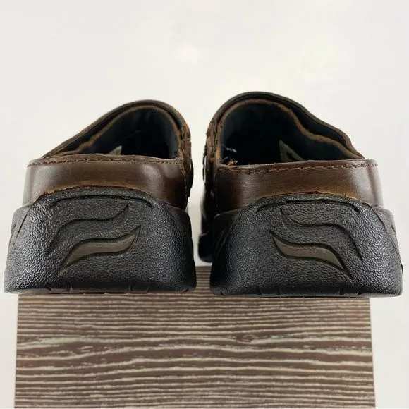 Dublin Riding Clogs Brown Leather Sz 7 Strap Equestrian Mules Slip On Comfort