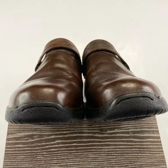 Dublin Riding Clogs Brown Leather Sz 7 Strap Equestrian Mules Slip On Comfort