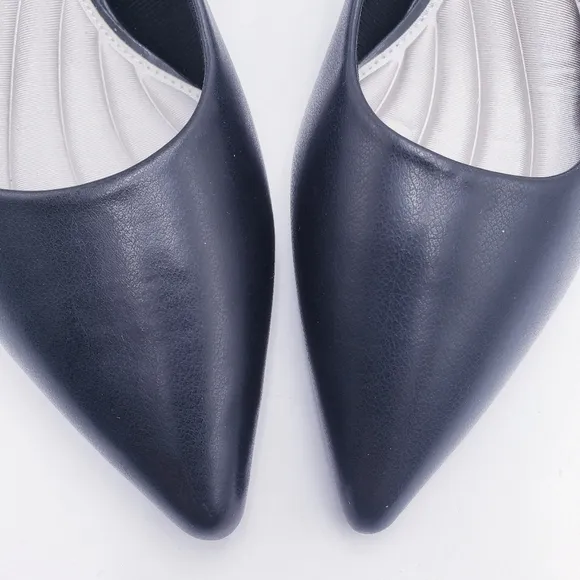 EASY STREET Womens Black Stretch Faye Pointed Toe Stiletto Slingback 11 WIDE