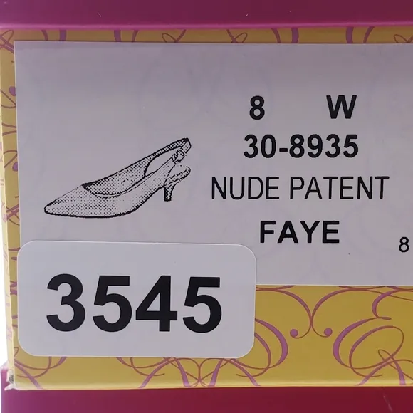 EASY STREET Womens Nude Patent Stretch Gore Faye Pointed Toe Stiletto Slingback