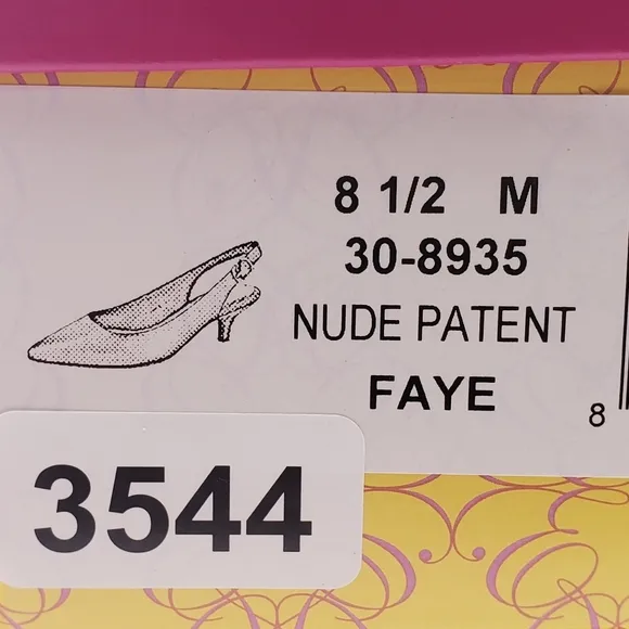 EASY STREET Womens Nude Patent Stretch Gore Faye Pointed Toe Stiletto Slingback