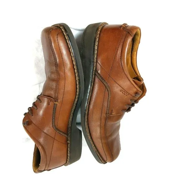 ECCO Bicycle Square Toe Brown Leather Dress 10