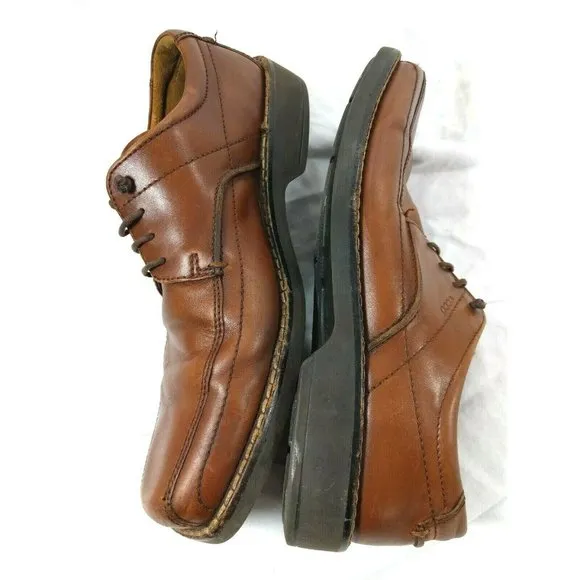 ECCO Bicycle Square Toe Brown Leather Dress 10