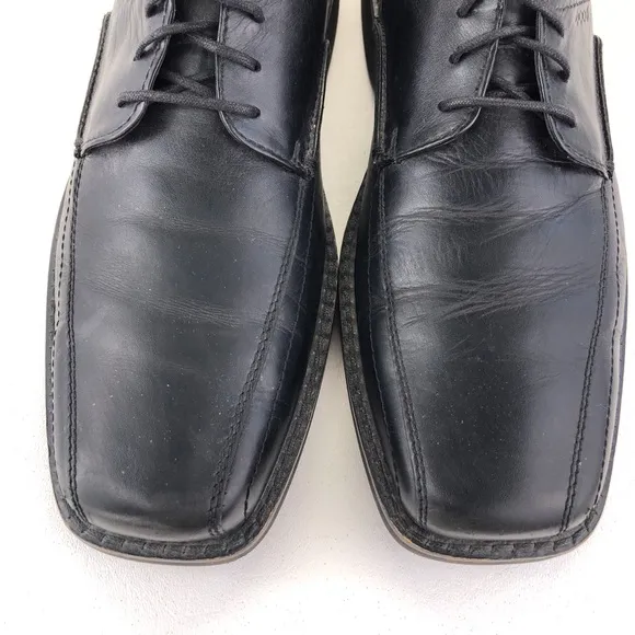 Ecco Black Leather Bicycle Toe Oxfords EUR 46