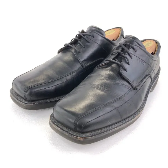 Ecco Black Leather Bicycle Toe Oxfords EUR 46
