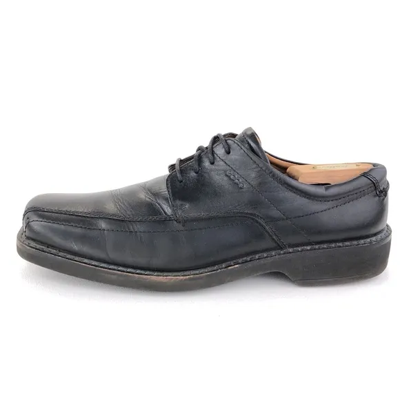 Ecco Black Leather Bicycle Toe Oxfords EUR 46