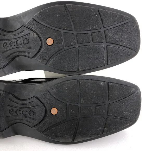 Ecco Black Leather Bicycle Toe Oxfords EUR 46