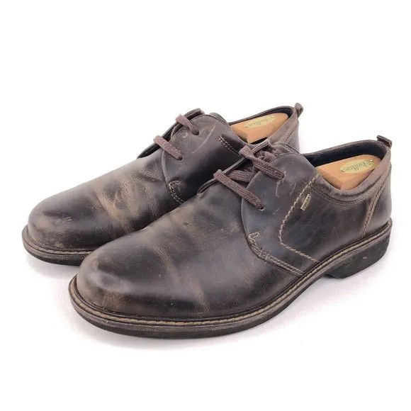 Ecco Brown Leather Gore-Tex Oxfords EUR 45