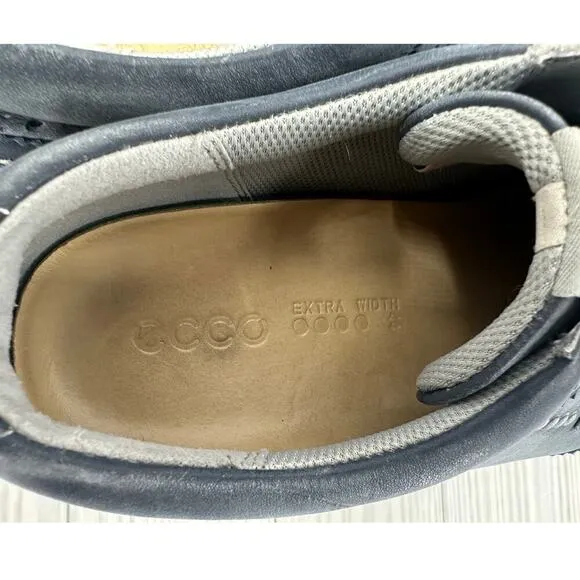 ECCO Classic Blue Wingtip Leather Golf Shoes US 11 EUR 44 Extra Width Spikeless