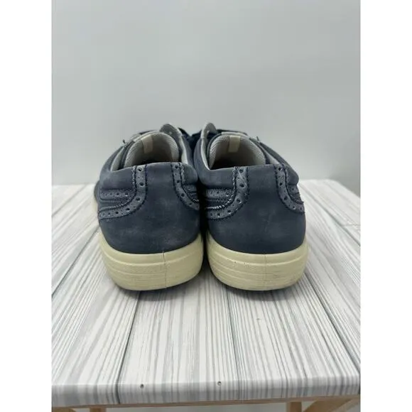 ECCO Classic Blue Wingtip Leather Golf Shoes US 11 EUR 44 Extra Width Spikeless