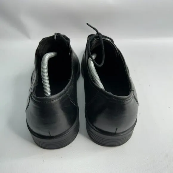 Ecco Harold Plain Toe Oxfords Mens 12 Black Leather Lace‎ Up Derby Dress Shoes