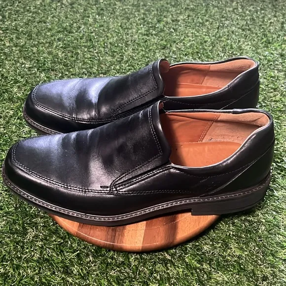 Ecco Holton Apron Toe Black Slip On Loafers Size 43 Men’s 9.5 Extra Width