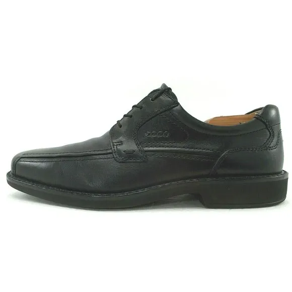 ECCO Mens Bicycle Toe Oxfords Black Leather Dress Shoes Size 10-10.5 US EU44 EUC