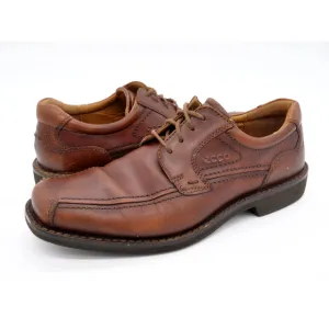 Ecco Shoes Mens 7.5 Brown Leather Bicycle Toe Derby Oxfords Square Toe Casual