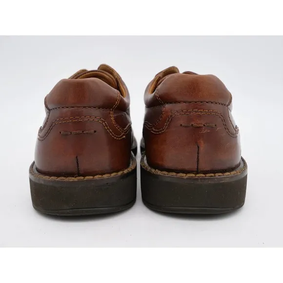 Ecco Shoes Mens 7.5 Brown Leather Bicycle Toe Derby Oxfords Square Toe Casual