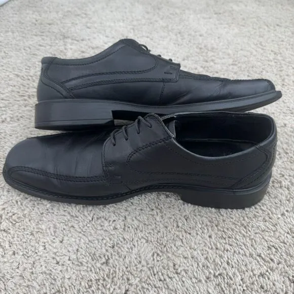 ECCO Shoes Men's Size 46‎ US 13 Black Leather Oxfords Lace Up Square Toe