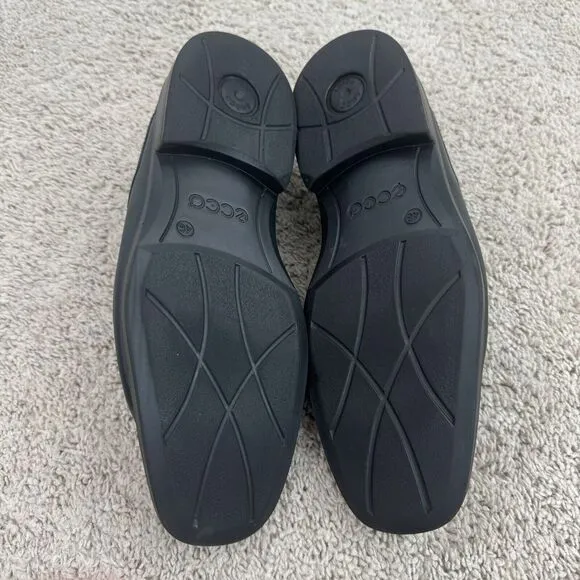 ECCO Shoes Men's Size 46‎ US 13 Black Leather Oxfords Lace Up Square Toe