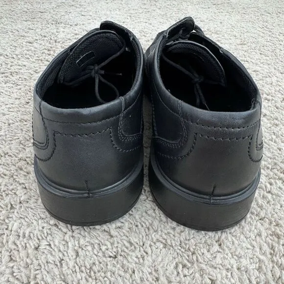 ECCO Shoes Men's Size 46‎ US 13 Black Leather Oxfords Lace Up Square Toe