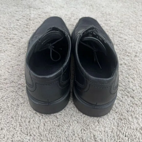 ECCO Shoes Men's Size 46‎ US 13 Black Leather Oxfords Lace Up Square Toe