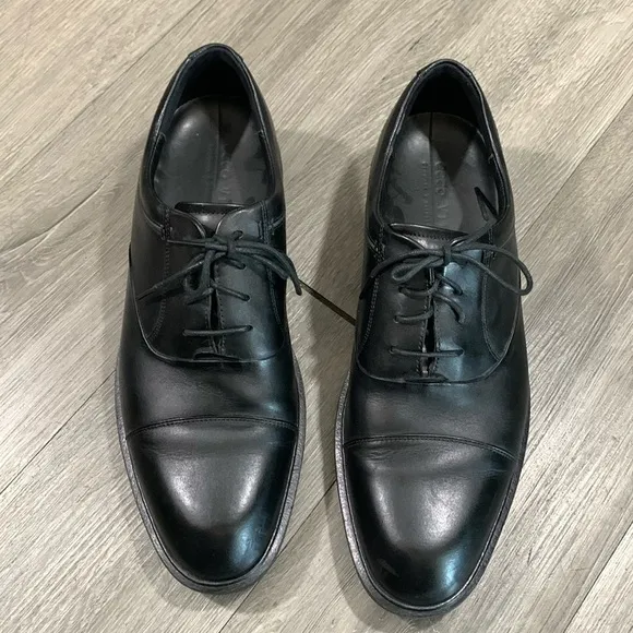 Ecco Vitrus II Cap Toe Tie Oxfords Mens Size 11 Black Leather Dress Shoes