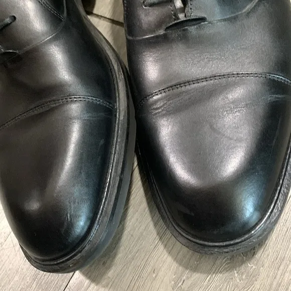 Ecco Vitrus II Cap Toe Tie Oxfords Mens Size 11 Black Leather Dress Shoes