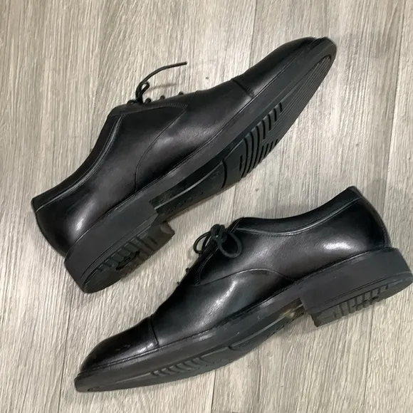 Ecco Vitrus II Cap Toe Tie Oxfords Mens Size 11 Black Leather Dress Shoes