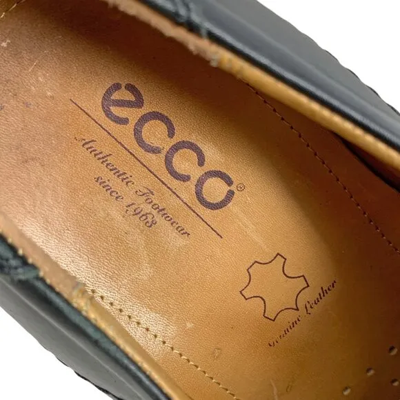 ECCO Windsor Black Leather Apron Toe‎ Oxford