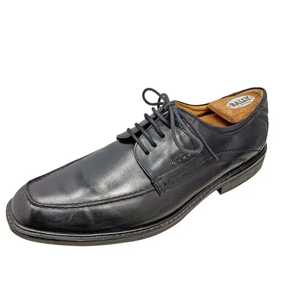 ECCO Windsor Black Leather Apron Toe‎ Oxford