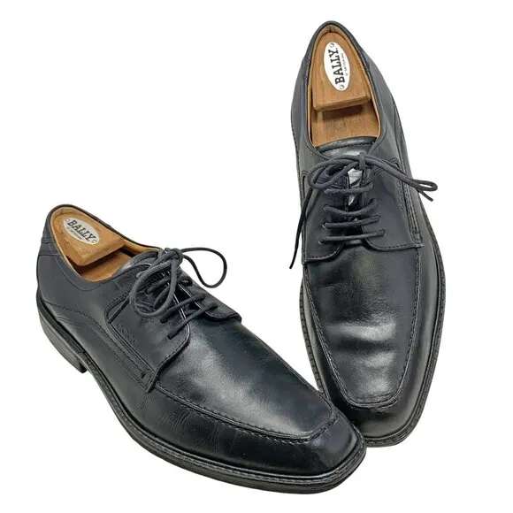 ECCO Windsor Black Leather Apron Toe‎ Oxford