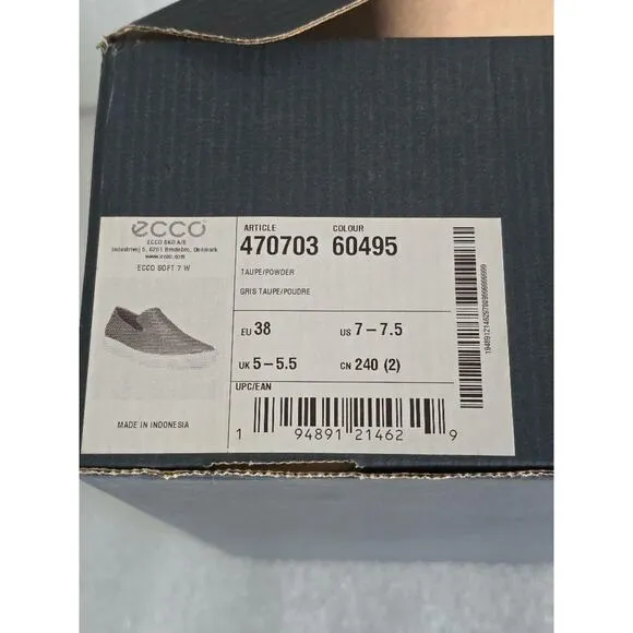 ECCO Women's Soft 7 Slip ON Sneaker, Taupe/Powder, 7-7. 5