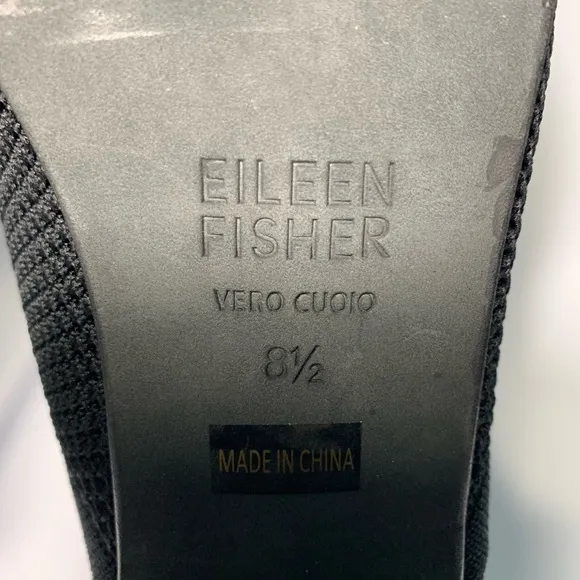 Eileen Fisher Gest Black stretch knit Mules 8.5